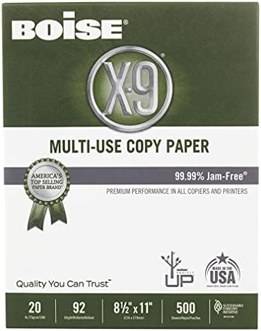 X-9 Cópia Papel, 92 brilho, 20 lb, 8-1/2 x11, 2500 folhas/caixa