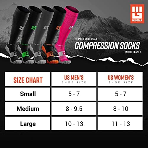 Pacote de meias de corrida de trilha com vários comprimentos de comprimento - 1 par de meias de compressão de altura premium