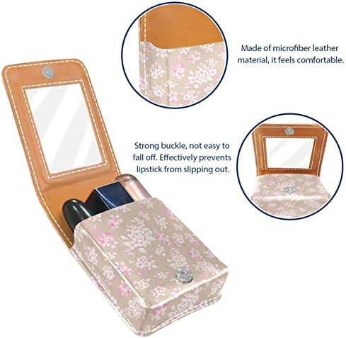 Bolsa de batom de batom de maquiagem de oryuekan com espelho portátil de armazenamento de armazenamento portátil portátil Organizador