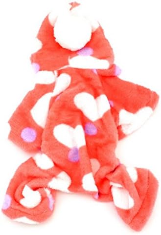 Zunea encapuzado Pijamas de veludo de gato de cachorro pequeno, panorâmico de macacão quente suéter macio de animais de estimação