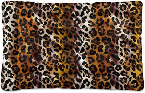 Cama de cão de leopardo cama de gato lavável lave de animais de estimação macio e não deslizante de cachorro durável