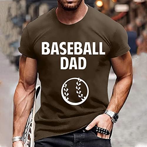Camiseta masculina beisebol pai letra de camisa impressa casual casual hip hop t-shirt de manga curta, tampa de manga