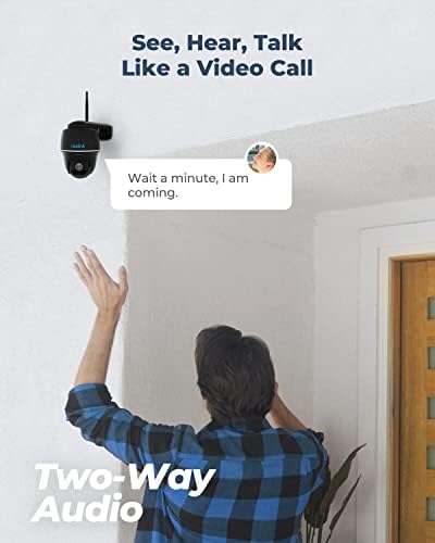 Reolink 2K Câmera de segurança ao ar livre, bateria de inclinação da panela alimentada com Wi-Fi de banda dupla de 2,4/5GHz,