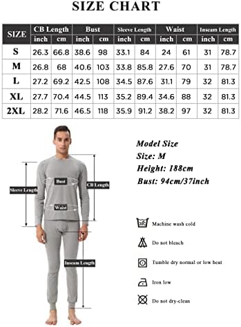 Sanqiang Men's Fleece linhou longos roupas térmicas de roupas de índices de duas peças no meio-peso quente para homens