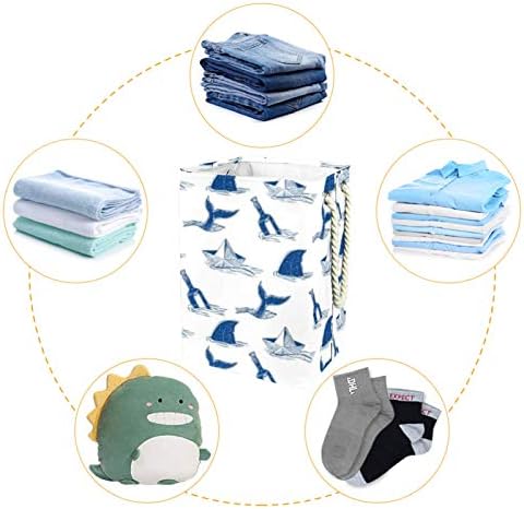 Faca e tubarão à prova d'água de lavanderia dobrável balde para o quarto do quarto infantil berçário bebê