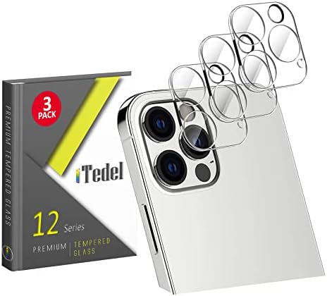 Itedel 3 pacote iPhone 12 Mini Camera Lens Protector Completo Transparente, de alta resolução, anti-arranhão e impressões