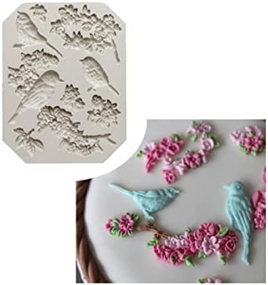 Folhas de flor de borboleta de conjunto de moldes e moldes de silicone, para decoração de bolo, fondant de chocolate, cupcakes, argila de polímero, projetos de criação, fundição de jóias de resina