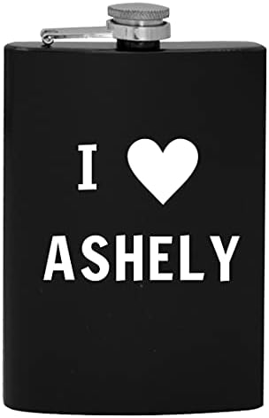 I Heart Love Ashely - 8oz de quadril de quadril bebendo alcoólico