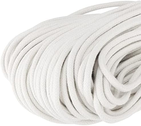 Mouyat 328 pés x 1/4 polegada de algodão natural corda de algodão, cordão de algodão branco, todos os objetivos
