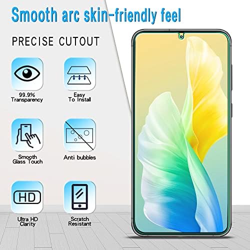 Protetor de tela SLANKU [3-PACK] para o vidro temperado de Samsung Galaxy S23 5g, suporta o leitor de impressão digital, bolhas sem bolhas, anti-scratch, fácil instalação