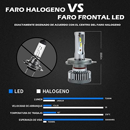 TCXDIOO H4 BULS DE FARECTILHO DE LED, 60W 14000 LUMENS SUPER BRILHOSTOS KIT DE CONVERSÃO DO LED 6500K IP68 IP68 IP68 PACO DE 2