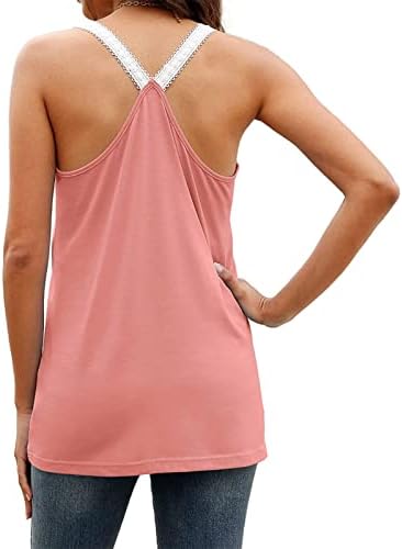 Decote para o decote de coração feminino colher de pescoço de pescoço de renda de algodão cami tanque camisola de tanque de