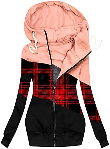 Jaquetas de inverno Zefotim para mulheres, jaquetas acolchoadas casuais clássicas de manga comprida com zíper completo sherpa lã bolsos