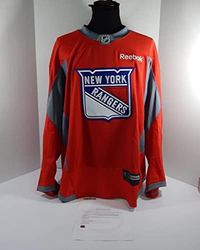 O jogo do New York Rangers usou o Red Practice Jersey Reebok NHL 58 DP31324 - Jogo usado NHL Jerseys