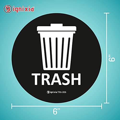 Adesivos de reciclagem de ignixia para lixo pode 6x6 polegadas grandes reciclantes e adesivos de lixo para lixeiras de cozinha