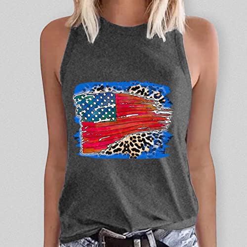 4 de julho Tampo de tanque de camisa para mulheres American Flag Summer Summer Casual Shirt Stars Stars Stripes Tie-Dye Fitness Tanks Tops