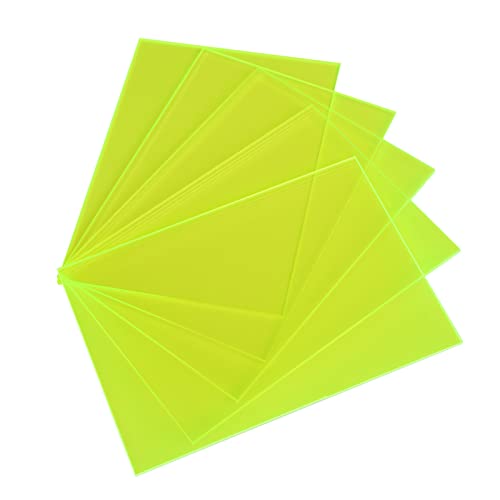 Pacote de 6 lençóis acrílicos Folhas translúcidas de néon de folha acrílica Fácil de cortar para projetos de arte DIY, criação,