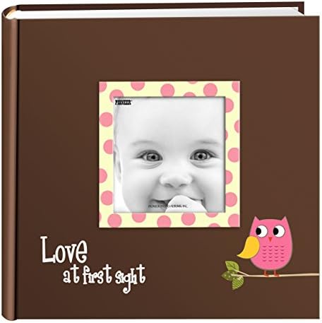 Álbuns de fotografia pioneiro EV-246FB/O 200 Pocket Baby Owl Princied Designer Frame Captle Album, Pink