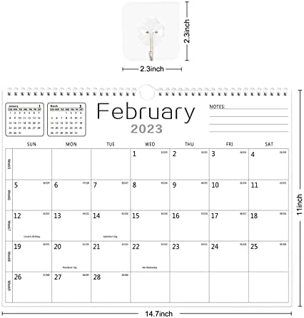 Calendário da parede BHR -Calendário 2023-2024 De janeiro de 2023 a junho de 2024, calendário de 18 meses 14,7 × 11 papel de