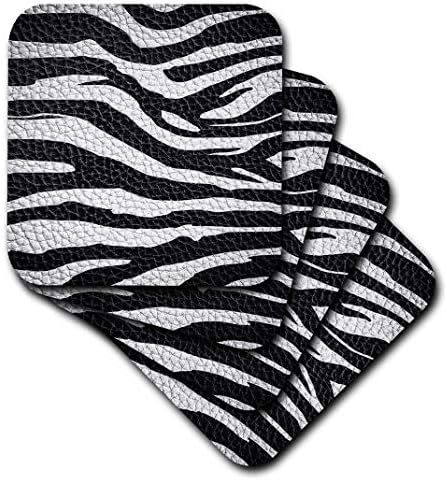 3drose CST_173295_2 África selvagem de dois tons de couro Africano Zebra Pattern Safari Animal Print Softs, conjunto de 8