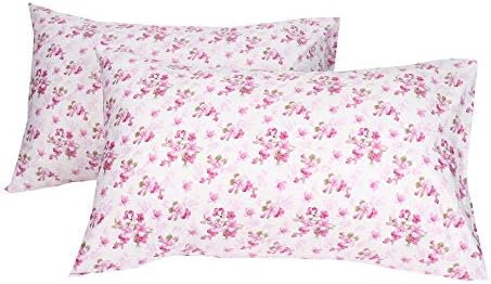 Floral Queen Broachcases Conjunto de 2, de algodão travesseiro com fechamento de envelope, 20 x 30 polegadas
