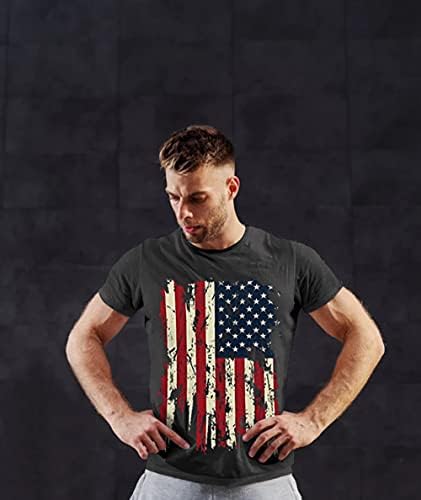 T-shirts de bandeira americana masculina Tops de manga curta Tops dos EUA Camisa Casual 4 de julho Camisas patrióticas do dia de julho