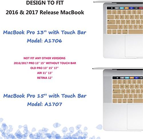 Capa do teclado do Funut MacBook Pro com barra de toque de 13 polegadas de silicone e 15 polegadas Premium Ultra Thin TPU 2019-
