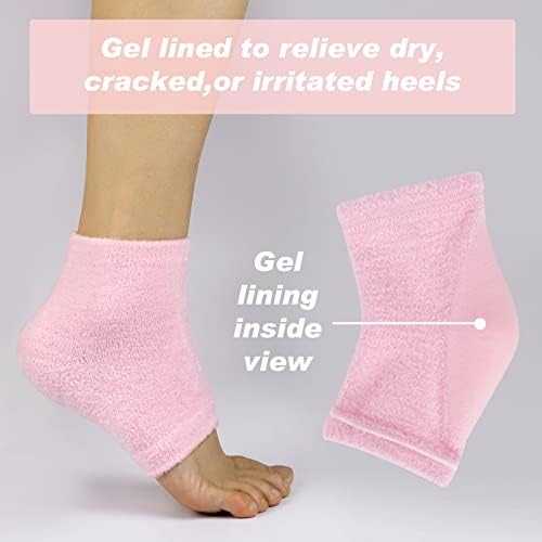 Iekeodi hidratante meias de calcanhar, meias de tratamento de cuidados com os pés de suavização da pele para saltos rachados, pés secos,