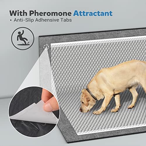 Mizok Carvão ativado Ativado de 30 ”x36” Jumbo Pee Pads Para cães, almofadas de treinamento para cães de carbono absorvem