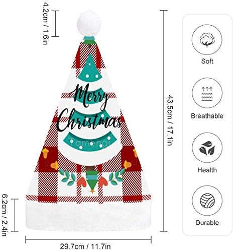 Chapéu de Papai Noel de Natal, Feliz Natal de Natal Chapéu de Férias para Adultos, Unisex Comfort Chapéus de Natal para Festive