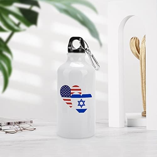 Israel American Heart Flag de alumínio garrafa de água Tiro