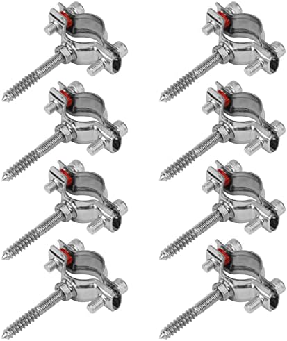 8 PCs Grampos de tubo de 1 polegada com parafuso de cabide, cabos de tubo de montagem de parede ajustável Suportes suportes de tubo de articulação Suporte, aço inoxidável 304, Tamanho do tubo de ajuste: 1 polegada