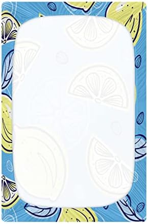 Folha de Playard, folha de berço de limão para colchões de berço e criança padrão, 28x52 polegadas H040752