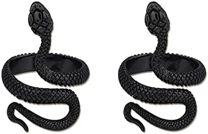 2 peças Snake ajustável Cobra em forma de anel punk gótico exagerado Espírito Espírito Snake