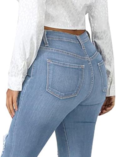 Maiyifu-gj jeans de fundo de sino feminino destacado na cintura alta bainha bruta jeans emagrecedas de perna larga de perna larga calça