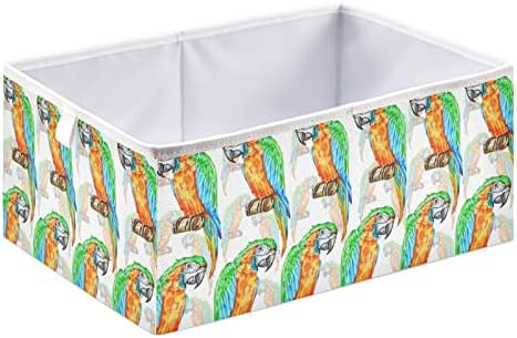Emelivor Macaw Parrots Cubo Bin Bin Bins de armazenamento dobrável cesta de brinquedos à prova d'água para caixas de organizador de cubo para crianças meninos brinquedos de meninos Book Office Shelf Closet - 15.75x10.63x6.96 em
