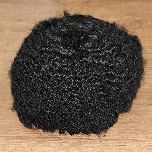 Simbeauty Indian Remy Human Human 360 Wave 10mm Toupee Curly Toupe Base 10x8in para homens negros com sistema de cabelo de cabelo de homens enrolados 10 mm)
