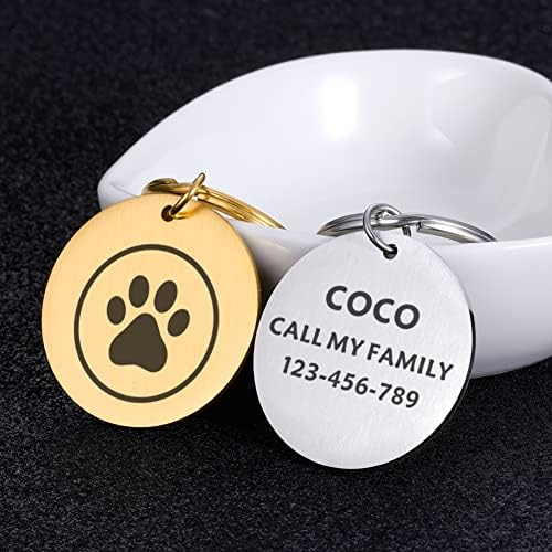 Circle Pewn Placa de identificação personalizada de cã