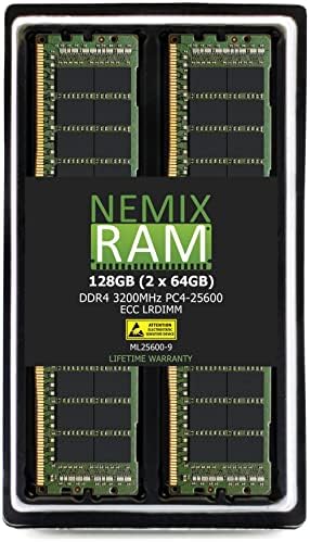 NEMIX RAM 128GB DDR4-3200 PC4-25600 ECC LRDIMM LOAD REDUZIDO MEMÓRIA DE MEMÓRIA DO SERVER COMPATÍVEL COM DELL POWEREDGE R6515 RACK