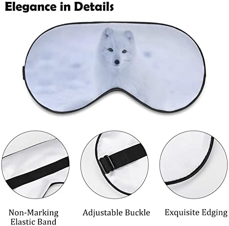 Fox do Ártico na máscara do sono da neve Tampa de máscara de olho macio de sombra eficaz com uma cinta ajustável elástica