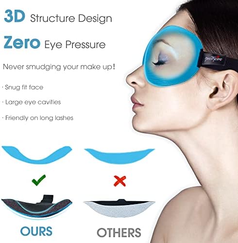 Máscara de sono prettycare 3d 2 pacote, máscara para os olhos para dormir 3D máscara de dormir com contornos Blackout Out Light