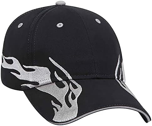 Design de chama Fane Ashen 6 Painel Painel de baixo perfil de baixo perfil de algodão escovado chapéu de beisebol