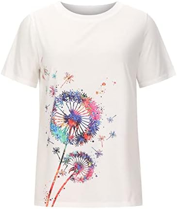 Manga curta 2023 Roupas Fashion Cotton Crewneck Top Casual Top para meninas Floral Graphic Top Fall Summer Lady E2 E2