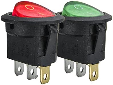 Interruptor de balancim 20pcs 50pcs lâmpada kcd1 3 pinos 23mm spst 250v 6a interruptor redondo interruptor de snap-in/desativado para o interruptor de led com cobre leve