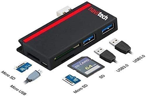 Navitech 2 em 1 laptop/tablet USB 3.0/2.0 Adaptador de hub/micro USB Entrada com SD/micro sd leitor de cartão compatível com