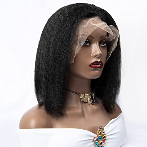 Ouri Hair Bob reto Bob Wig 13x4 Peruca frontal de renda 180% Densidade Remy Brasil Remy Human Help Wig para Mulheres Negras