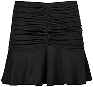 Ymduch feminino A-line Ruched Ruffle Beachwear Athletic Skorts Mini saias