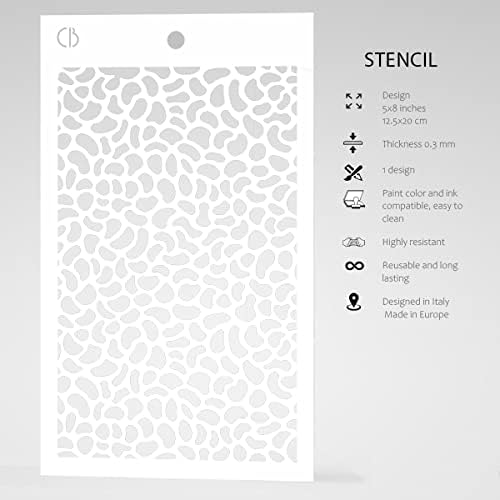 Estêncil de textura 5 x8 pontos de animais