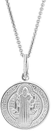 Ritostefens Sterling Silver San Benito St Saint Benedict Medallion Medal Pingnd Pingente