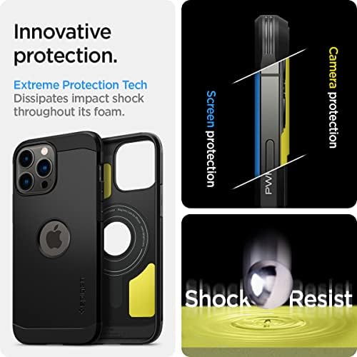 Spigen Tough Armour Mag [Extreme Protection Tech] Compatível com MagSafe projetado para iPhone 13 Pro Case - Black